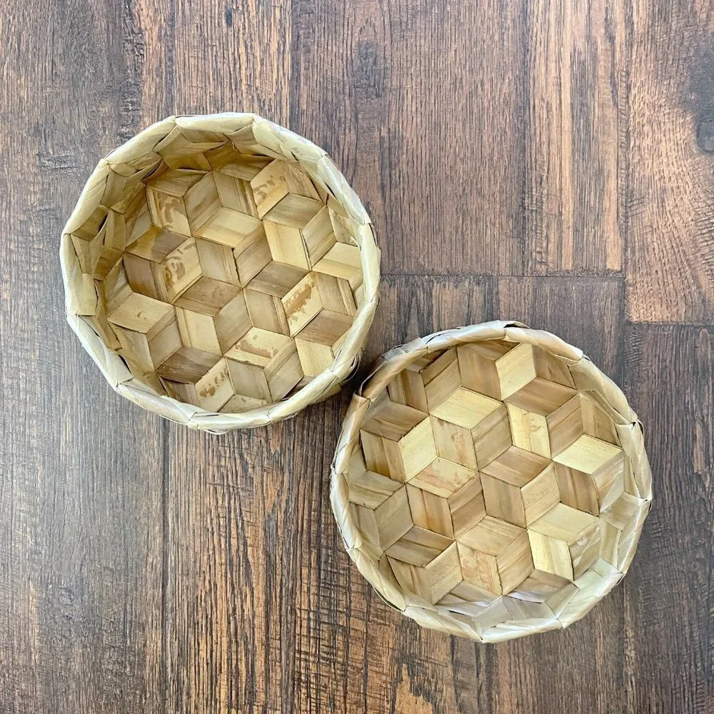 Palm Leaf Basket with Lid